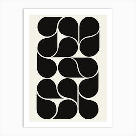 Black  Shapes Abstract Art Print