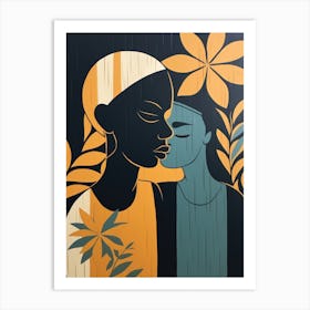 Kissing Women Art Print