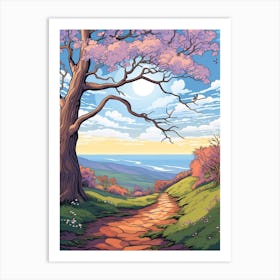 The Cleveland Way England Hike Illustration Art Print