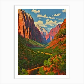 Zion National Park2 United States Of America Vintage Poster Art Print