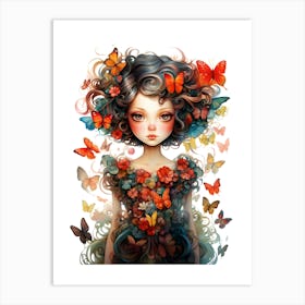 Butterfly Girl 3 Art Print