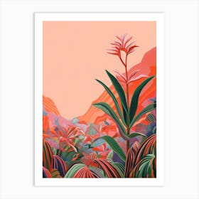 Boho Plant Painting Red Edged Dracaena 2 Art Print