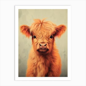 Illustrative Portrait Of Baby Cow Art Print