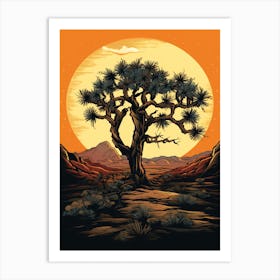 Typical Joshua Tree In Gold And Black (3) Art Print