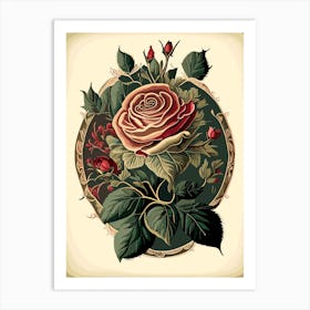 Rose Wildflower Vintage Botanical 1 Art Print
