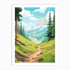 Eiger Trail Switzerland Hike Illustration Art Print