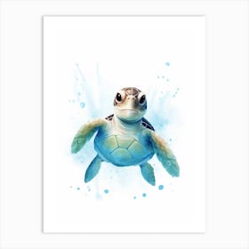Cute Animated Sea Turtle Art Print
