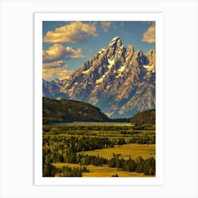 Grand Teton National Park United States Of America Vintage Poster Art Print