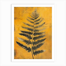 Golden Leather Fern Painting 3 Art Print