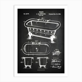 Bathroom Decor Bath Tub Patent Print Bath Decor Bathroom Wall Art Bathroom Poster Historic Bathroom Art Bathroom Patent Hb7771 Art Print