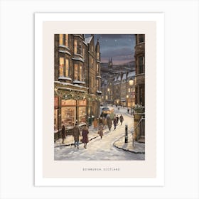 Vintage Winter Poster Edinburgh Scotland 1 Art Print