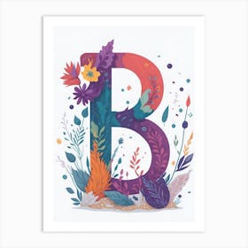 Colorful Letter B Illustration 5 Art Print