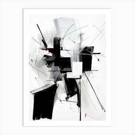 Contrast Abstract Black And White 4 Art Print