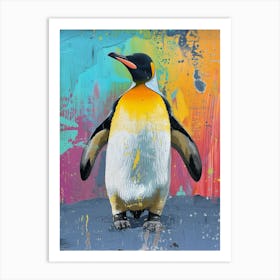 Galapagos Penguin Cooper Bay Colour Block Painting 2 Art Print