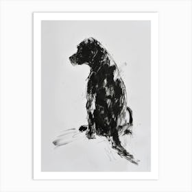 Minimalist Labrador Dog Charcoal Line 3 Art Print