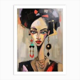 African Woman With Earrings Art Print