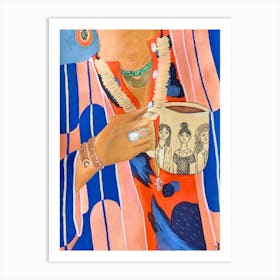 Papayas And Cute Mugs Art Print