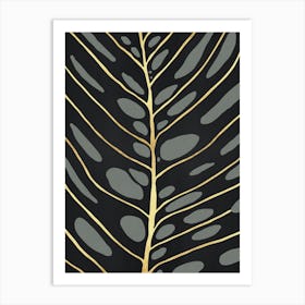 Black and gold leaves 6 Art Print