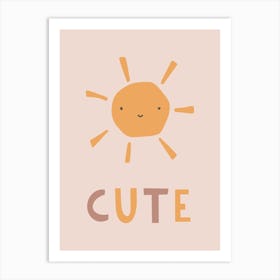 Cute Sun, Cute Letter, Baby Art Print