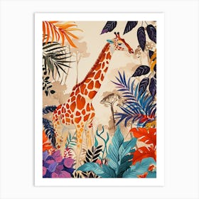 Fun Vibrant Giraffe Illustration 2 Art Print