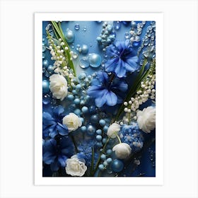 Blue Flowers 9 Art Print