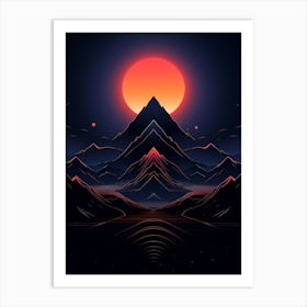 Abstract Mountain Landscape Art Print