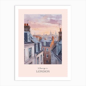 Mornings In London Rooftops Morning Skyline 1 Art Print