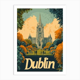 Aihrgdesign A Retro Travel Poster For Dublin 1 Art Print