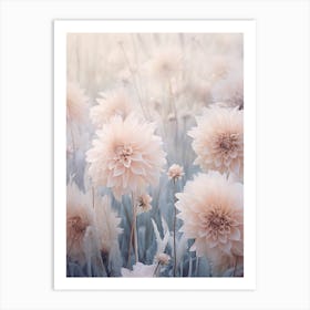 Frosty Botanical Dahlia 1 Art Print