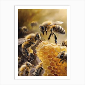 Andrena Bee Realism Illustration 13 Art Print