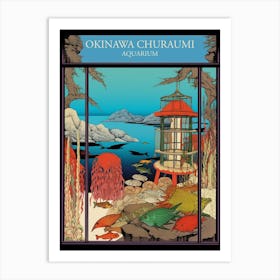 Okinawa Churaumi Aquarium, Japan Vintage Travel Art 4 Art Print
