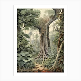 Vintage Jungle Botanical Illustration Rainforest Tree 3 Art Print