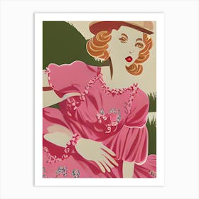 Cathy In Pink Dress Art Print