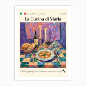 La Cucina Di Maria Trattoria Italian Poster Food Kitchen Art Print