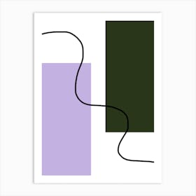 Lilac And Green Rectangles Art Print