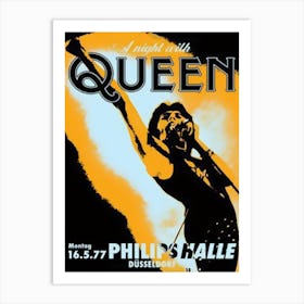 Queen Dusseldorf 1977 Mini Concert Poster Art Print