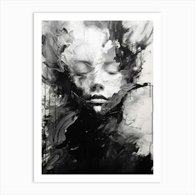 Silence Abstract Black And White 6 Art Print