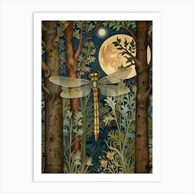 William Morris Dragonfly In The Forest 2 Art Print