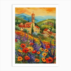 Poppies In Tuscany 2 Art Print