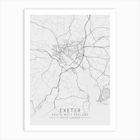 Exeter South West England Map Art Print