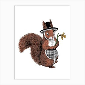 Welsh Lady Squirrel Art Print