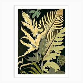 Five Finger Fern Rousseau Inspired Art Print