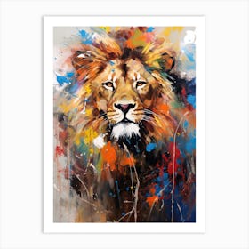 Lion Art Painting Abstract Art Expressionism 2 Art Print