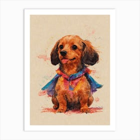 Dachshund Superhero Art Print