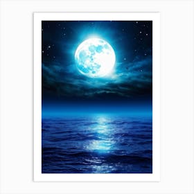 Abstract Dream Astronomy Landscape Celestial Ocean Cloud Halloween Light Moon Full Moon W (37) Art Print