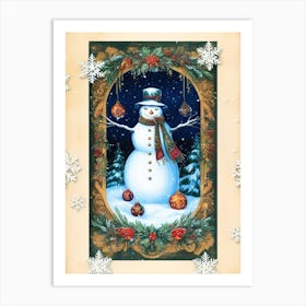 William Morris Snowman In The Window Art Print