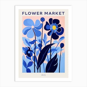 Blue Flower Market Poster Iris 3 Art Print