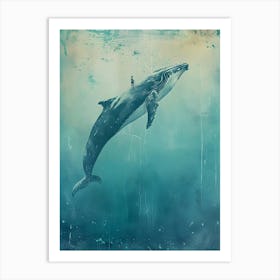 Whale And A Man Art Print