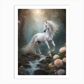 Unicorn In The Forest 4 Art Print