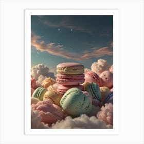 Macarons In The Clouds Art Print